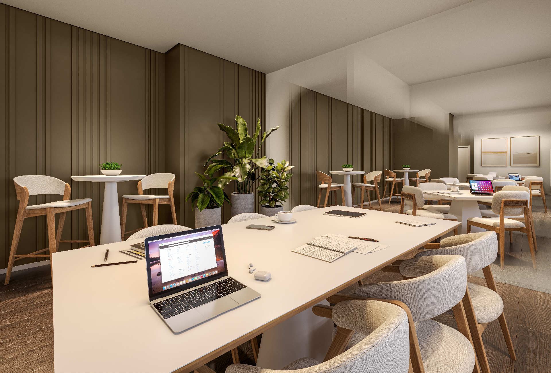 Salão — opção coworking — Mesas para trabalhar perto de casa